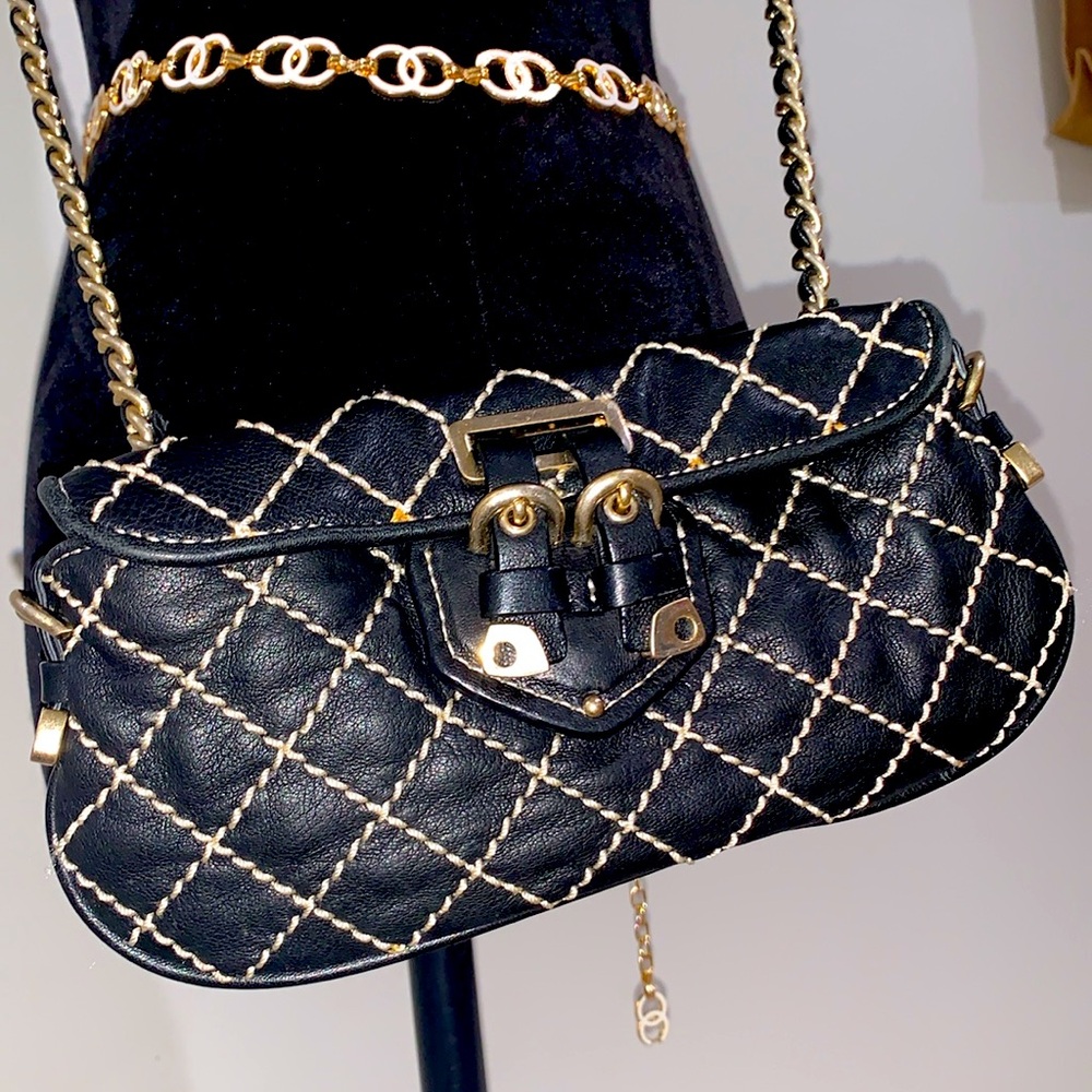 Vintage Y2K Juicy Couture Wild Stitch Quilted Leather Crossbody Bag Rare